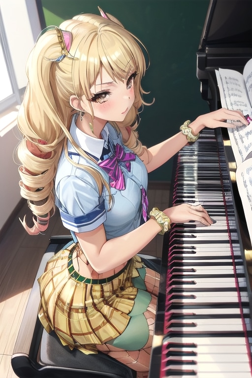 ピアノを弾く女の子５ | の人気AIイラスト・グラビア