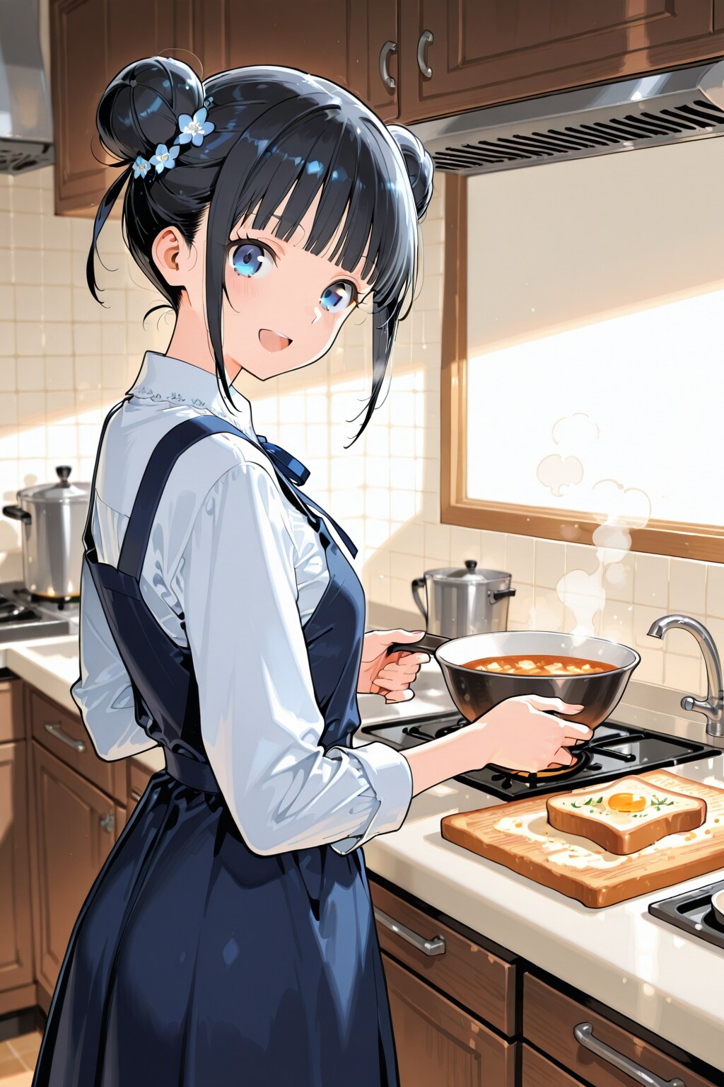 おだんごちゃん🍡✨と朝ごはん🍚✨　2/2 | の人気AIイラスト・グラビア