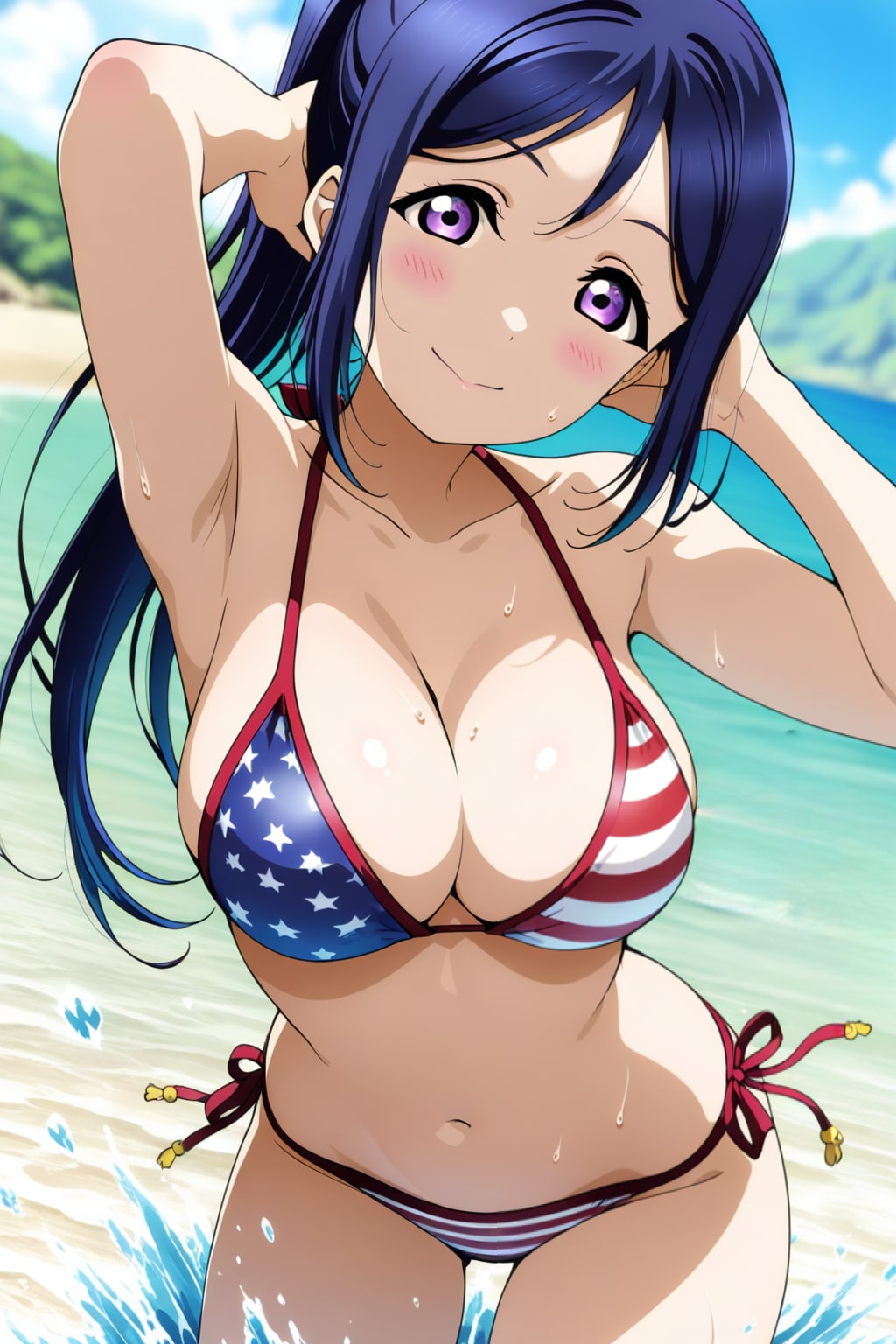 星条旗ビキニで誘惑かなん🇺🇸👙🏖️😍❤️