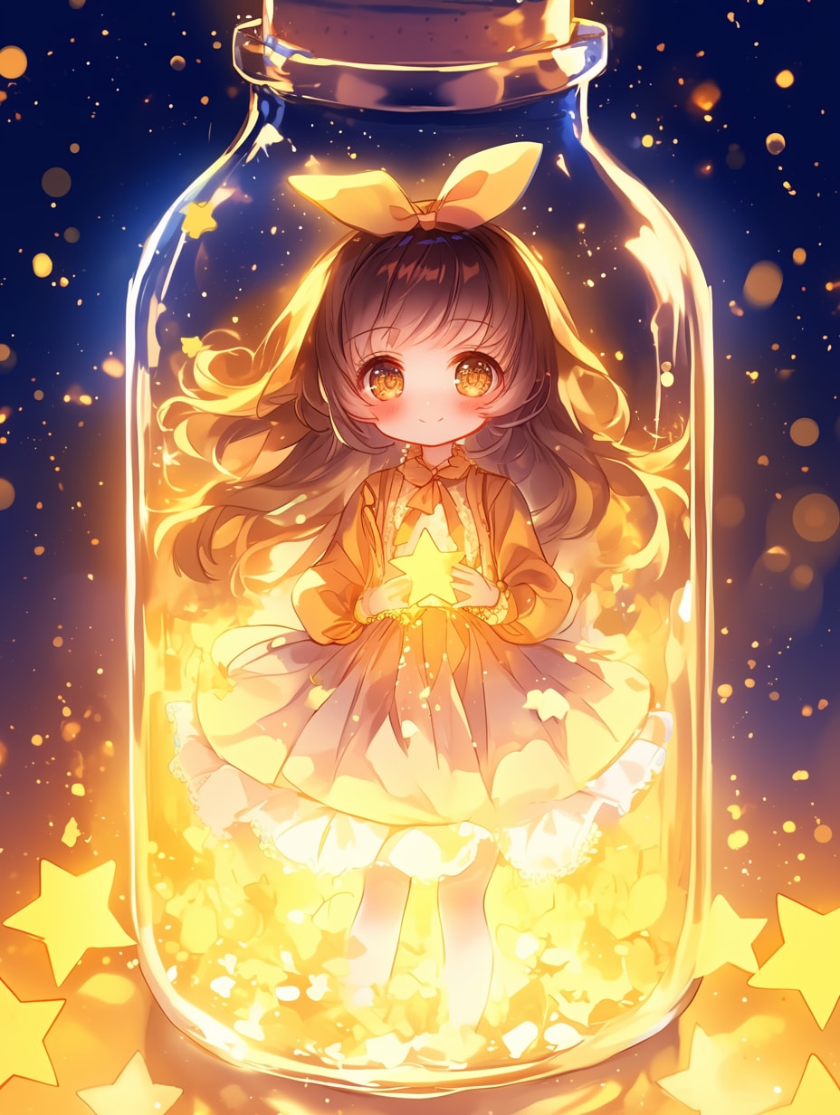 「瓶詰の少女」黄81 | の人気AIイラスト・グラビア
