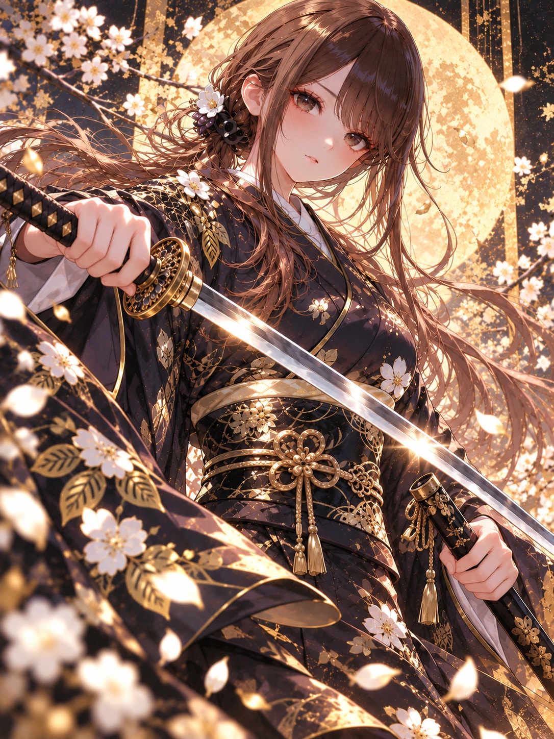 月華一閃 ― 黒桜の剣士・ちひろ ― | の人気AIイラスト・グラビア