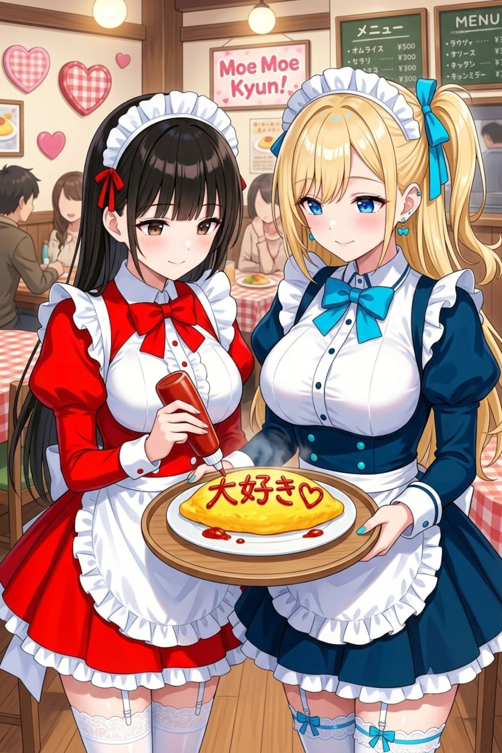 ナミちゃんとサキちゃんとオムライス
