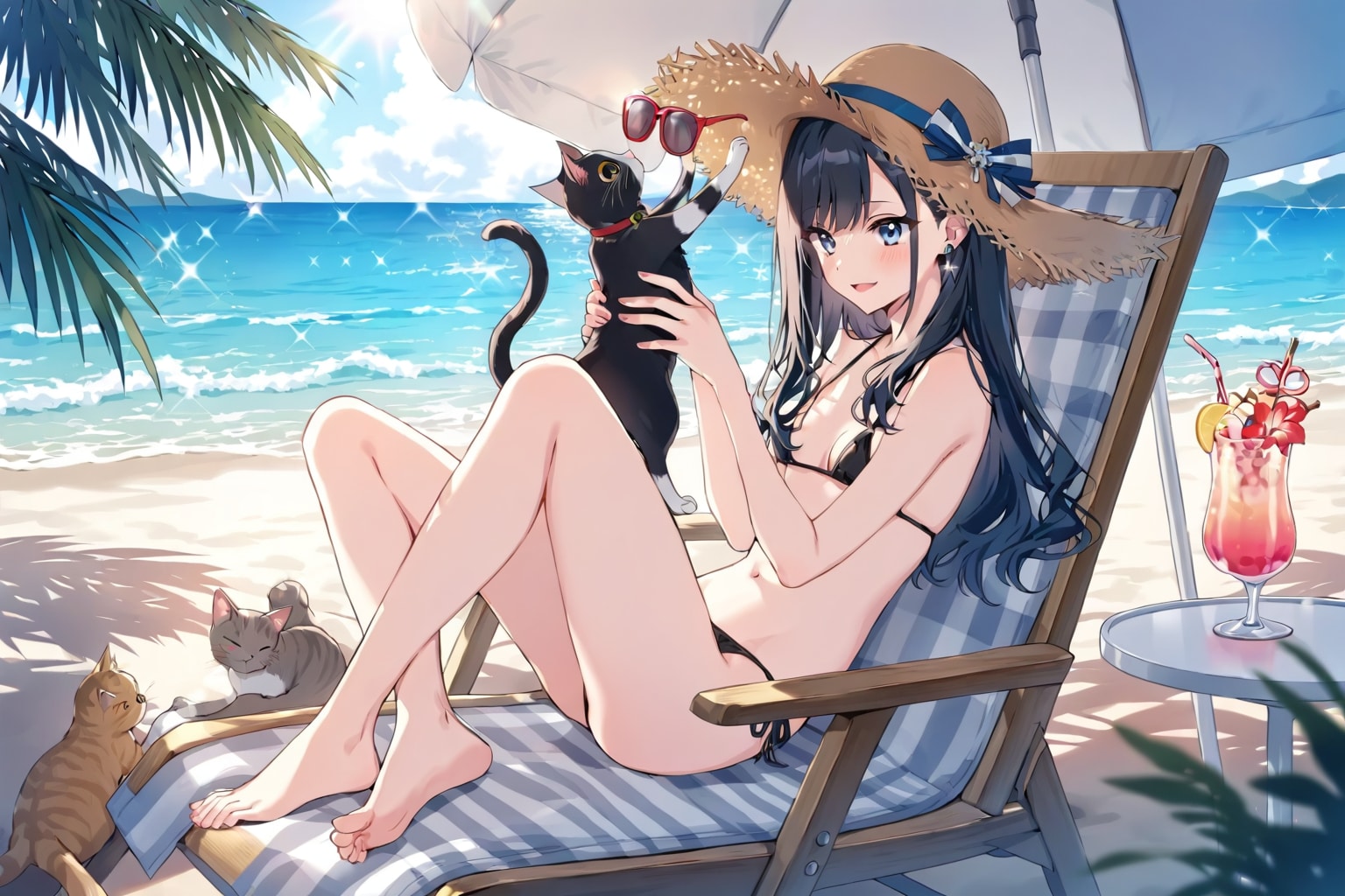 ビーチでリゾート気分