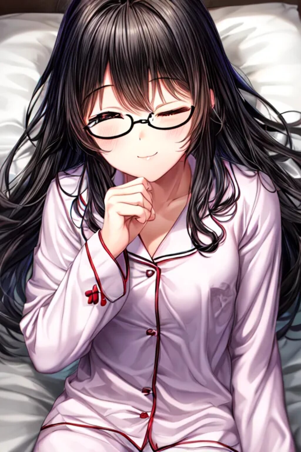 双葉の寝顔（半目開けと眼鏡無しVerも）