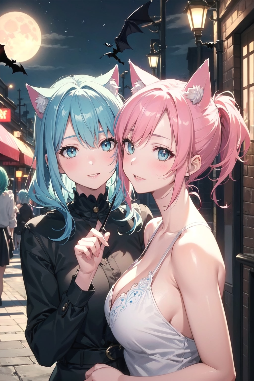 ㊗️35,000いいね突破記念🎉🎊ムーンライトタウンの猫耳姉妹🐱🐱