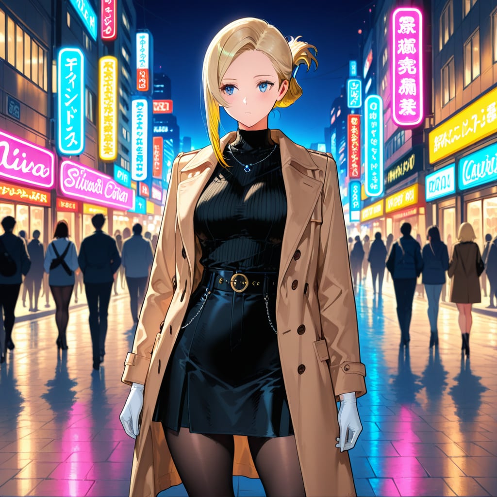 新宿のネオンと助手の視線 | の人気AIイラスト・グラビア