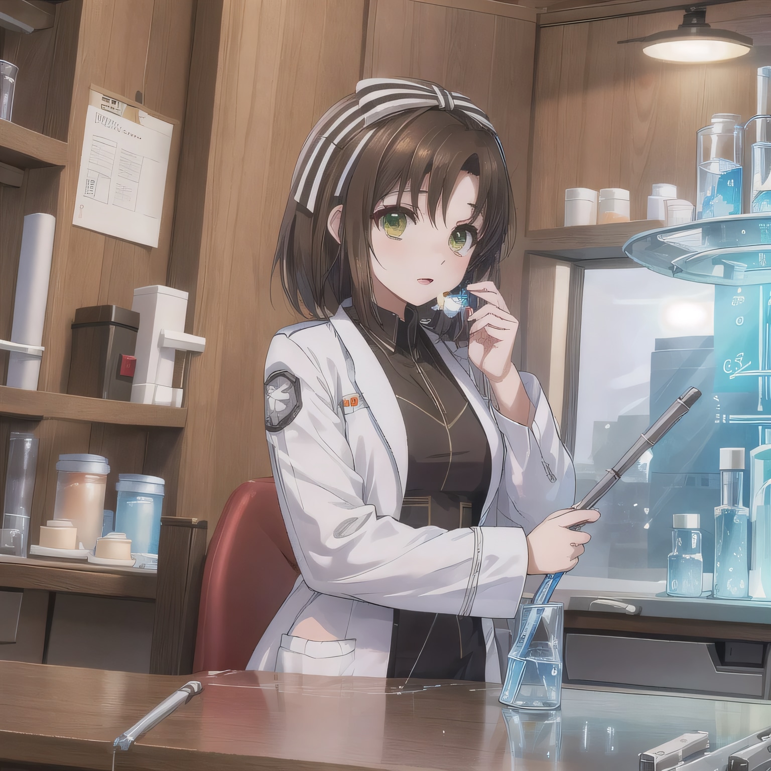 黒髪ボブで白衣の少女８ | の人気AIイラスト・グラビア