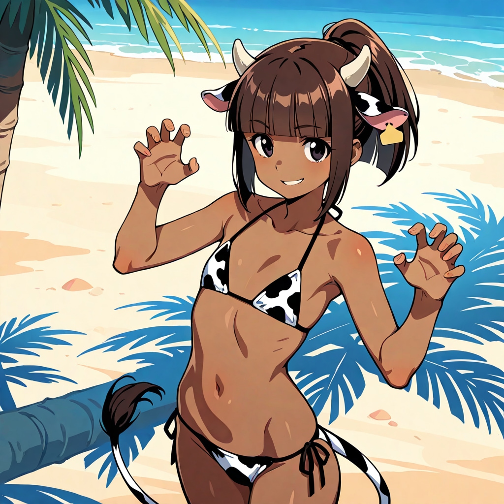 牛ビキニ少女