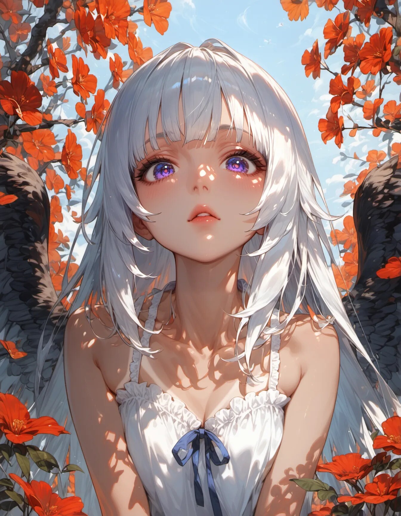 White Wings in a Field of Flame | の人気AIイラスト・グラビア