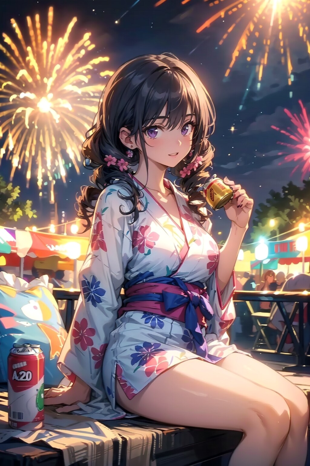 夏、打ち上がる花火の下で