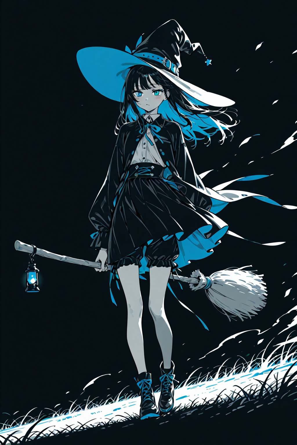 青と黒の魔女 | の人気AIイラスト・グラビア