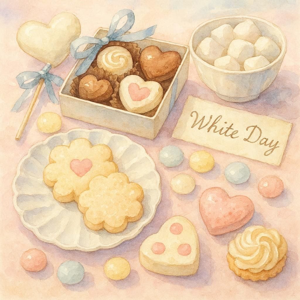 🩵🤍ホワイトデーの定番スイーツ🍪🍬