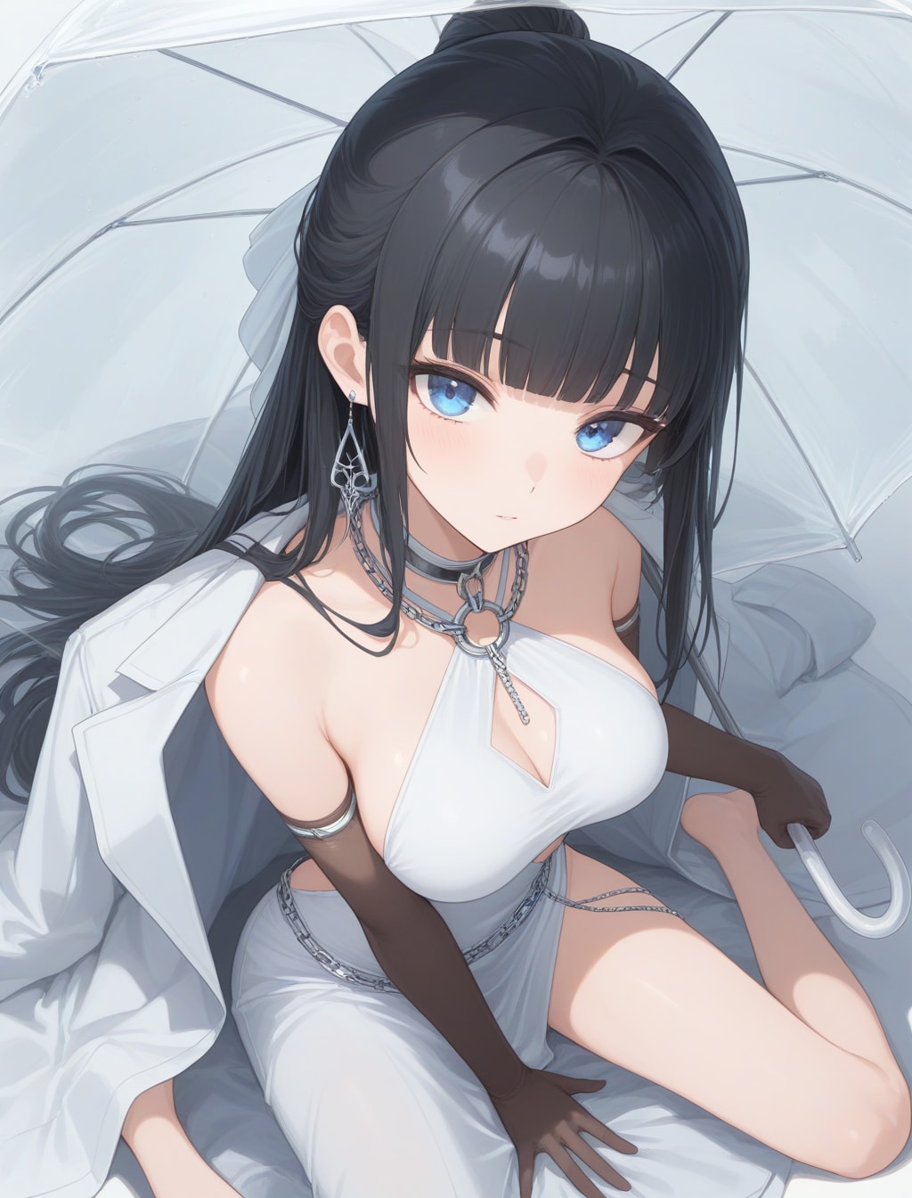 透明傘の中の少女