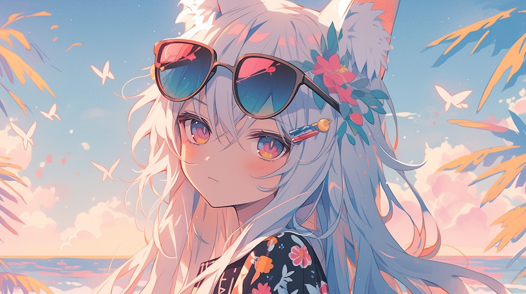 白狐の少女と南国夕陽の夏物語