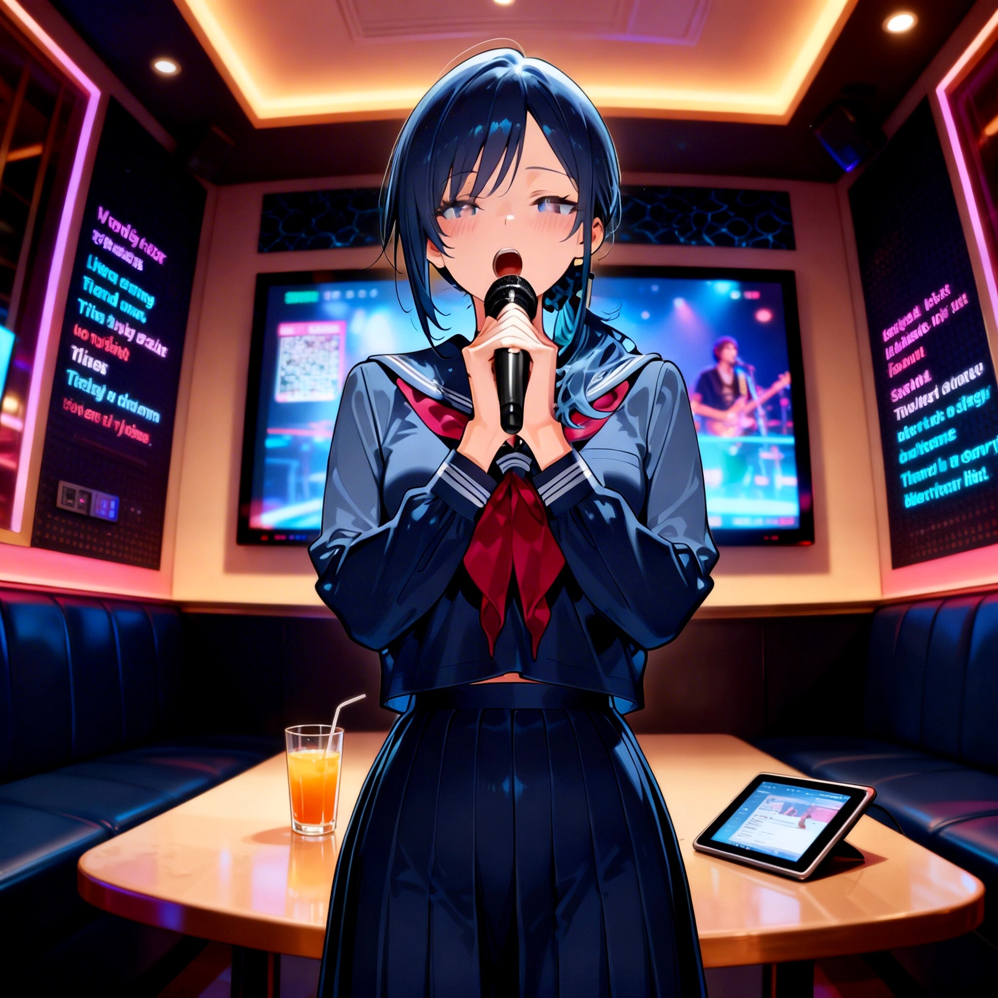 46　学校帰りにカラオケ七瀬 | の人気AIイラスト・グラビア