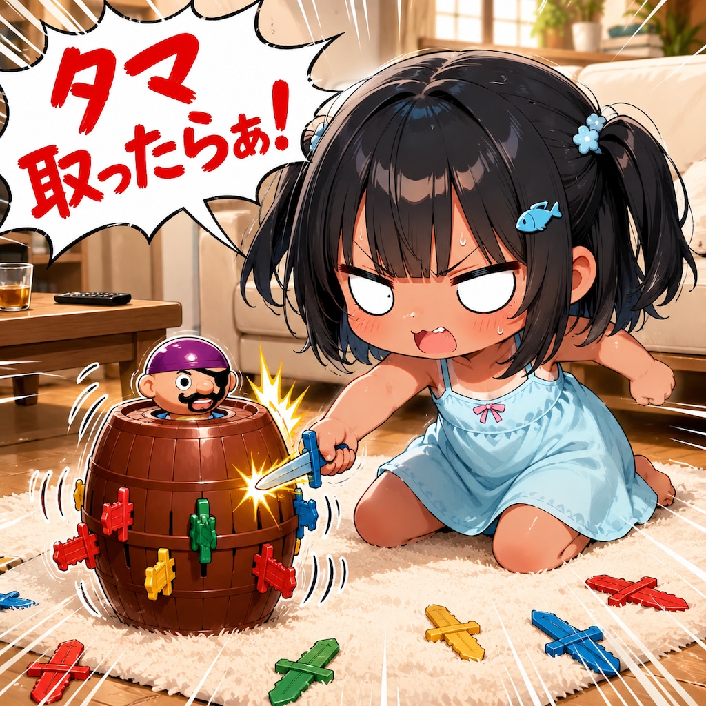 黒ひげ危機一発で遊ぶこなつちゃん
