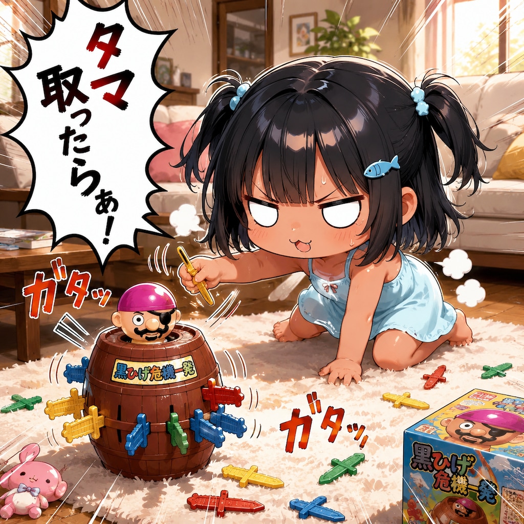 黒ひげ危機一発で遊ぶこなつちゃん
