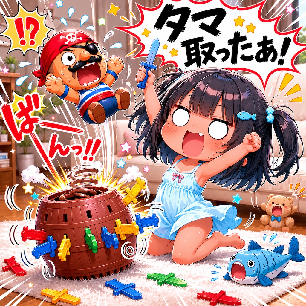 黒ひげ危機一発で遊ぶこなつちゃん