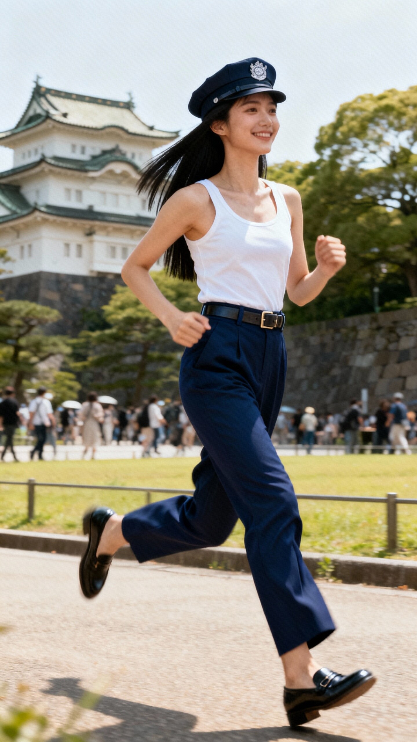 かっこかわいい婦警姫神英梨菜の皇居ランニング