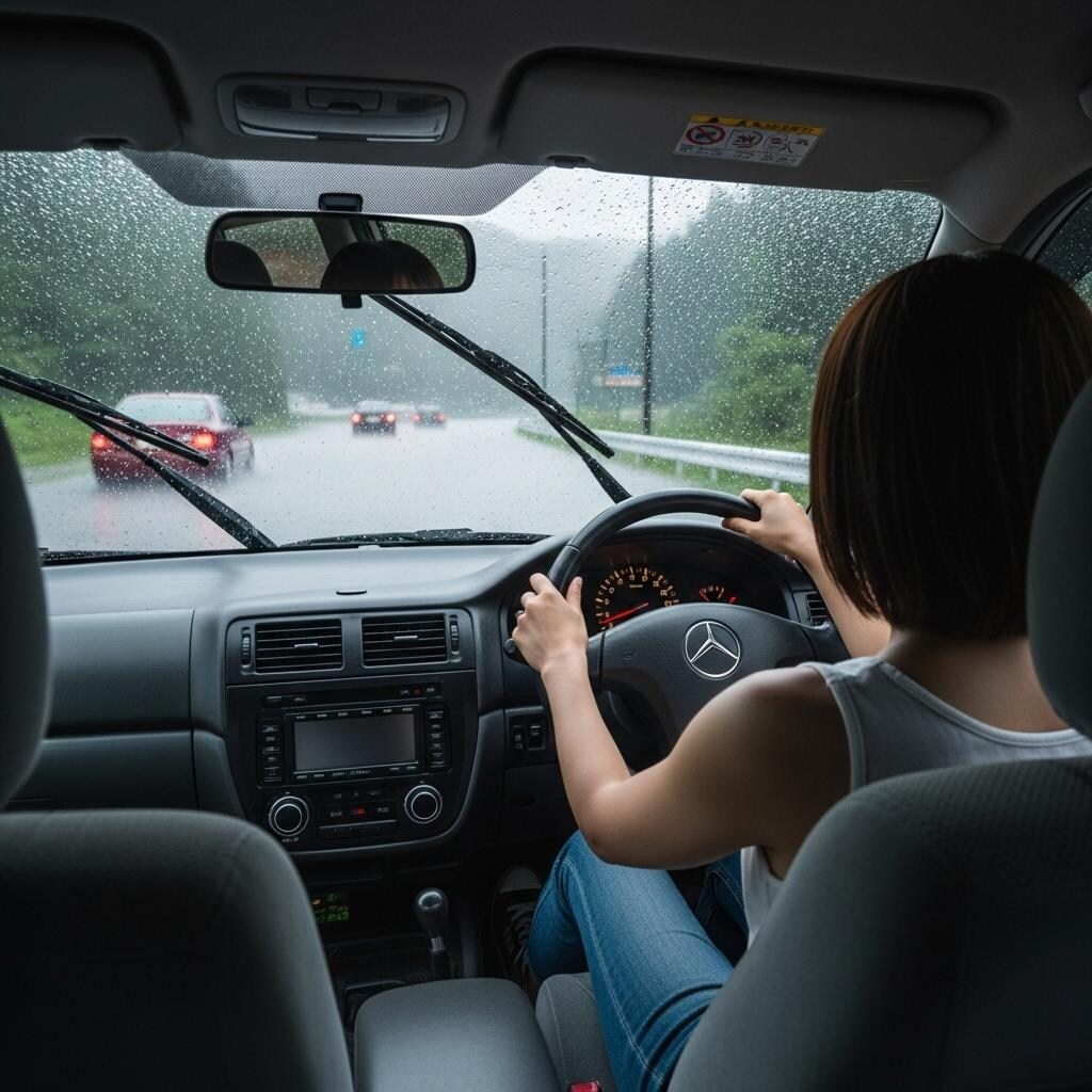 豪雨のドライブ　来なきゃよかった