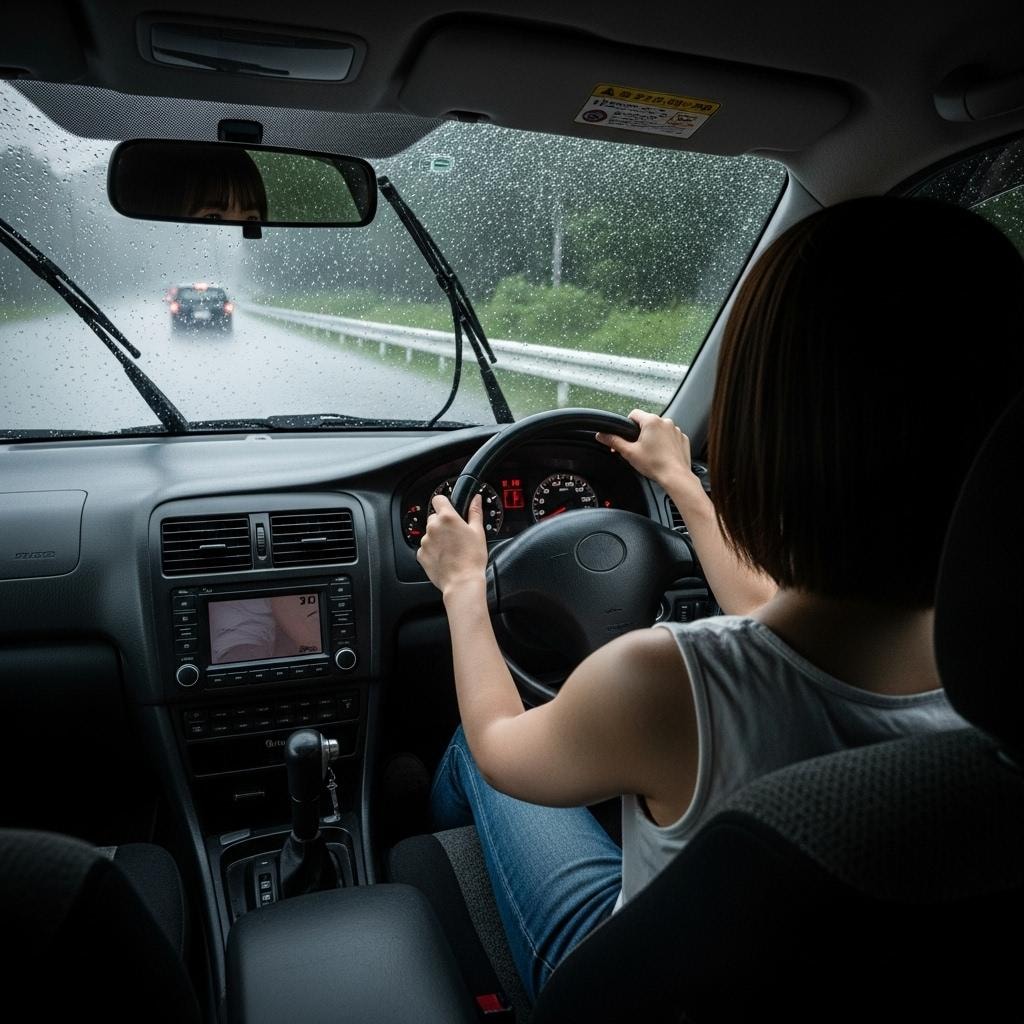 豪雨のドライブ　来なきゃよかった