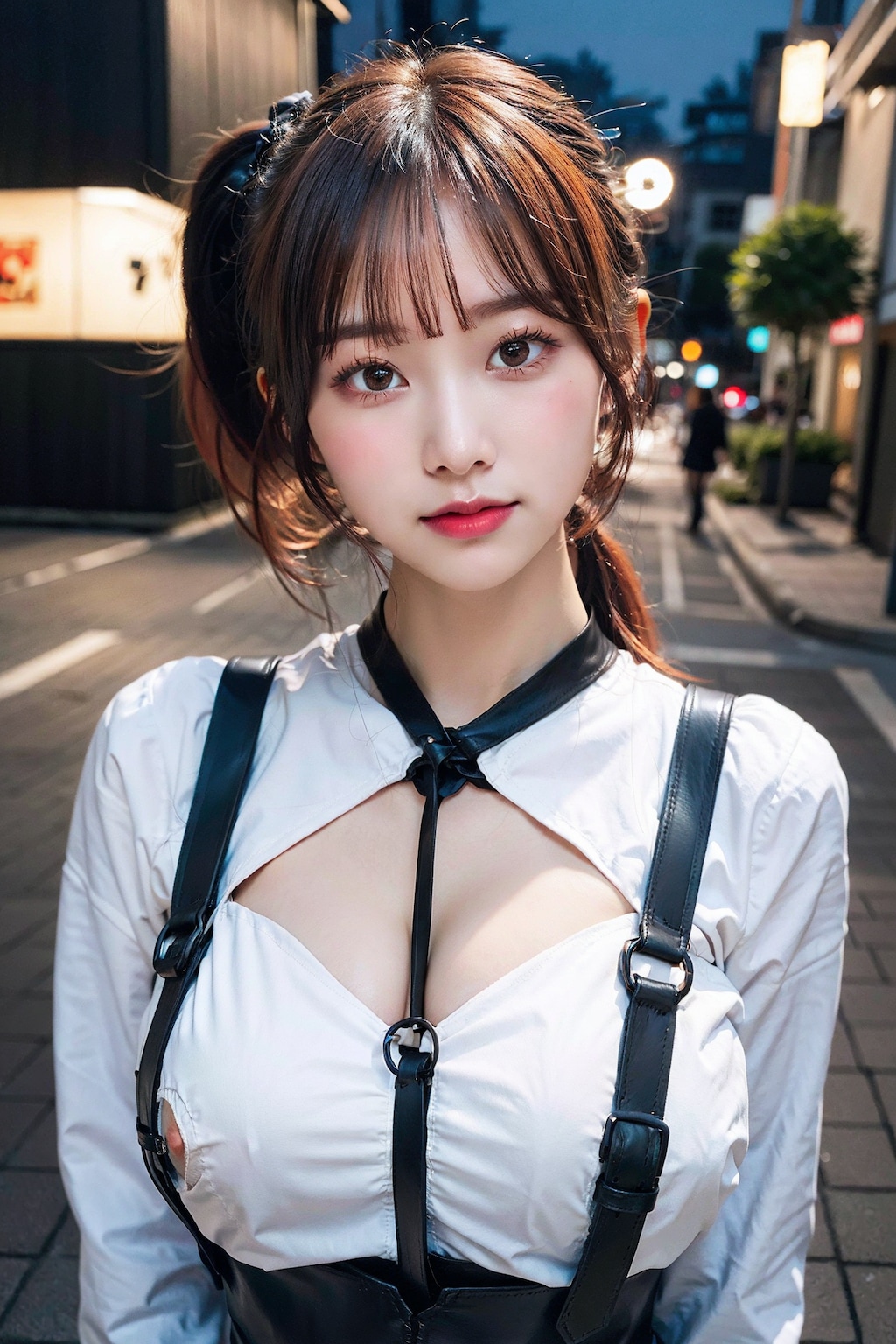 Loraなしボンテージでポロリ