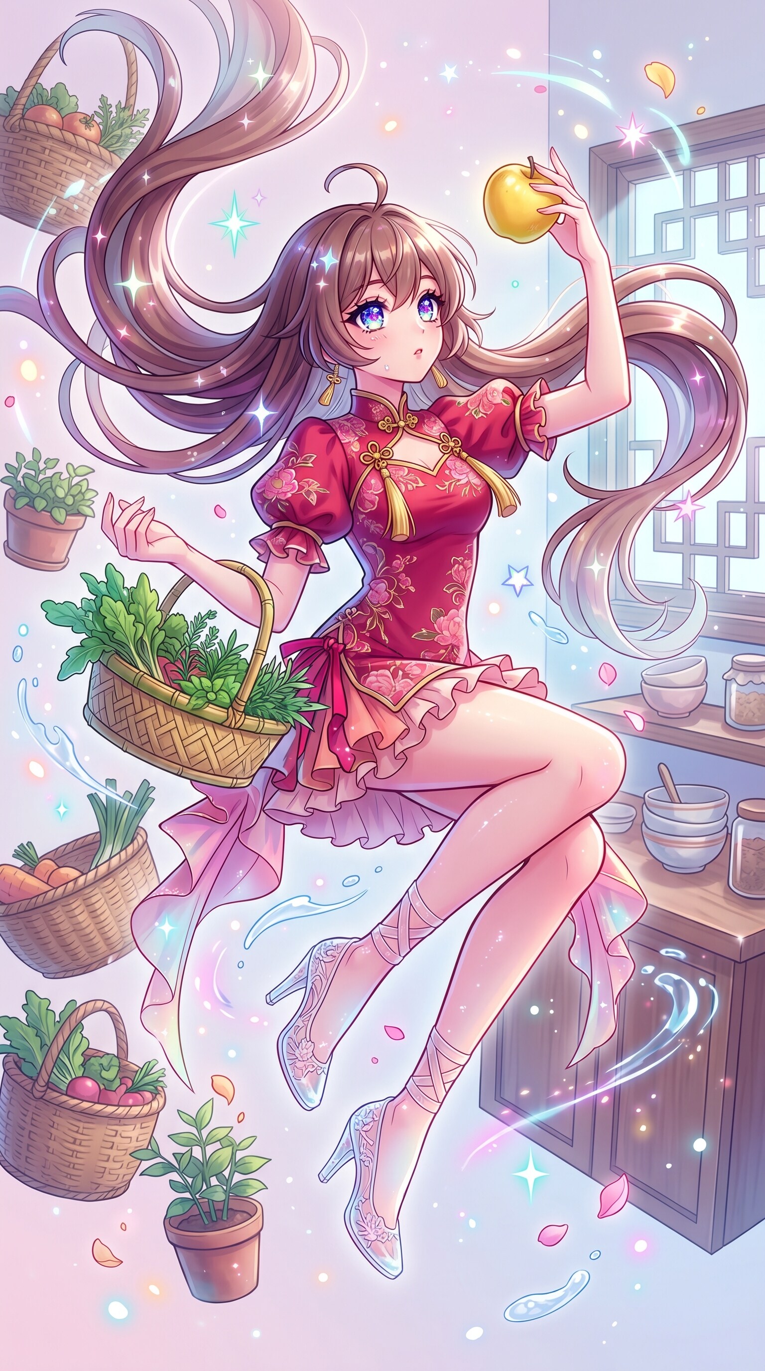 光差す庭の紅衣少女 | の人気AIイラスト・グラビア