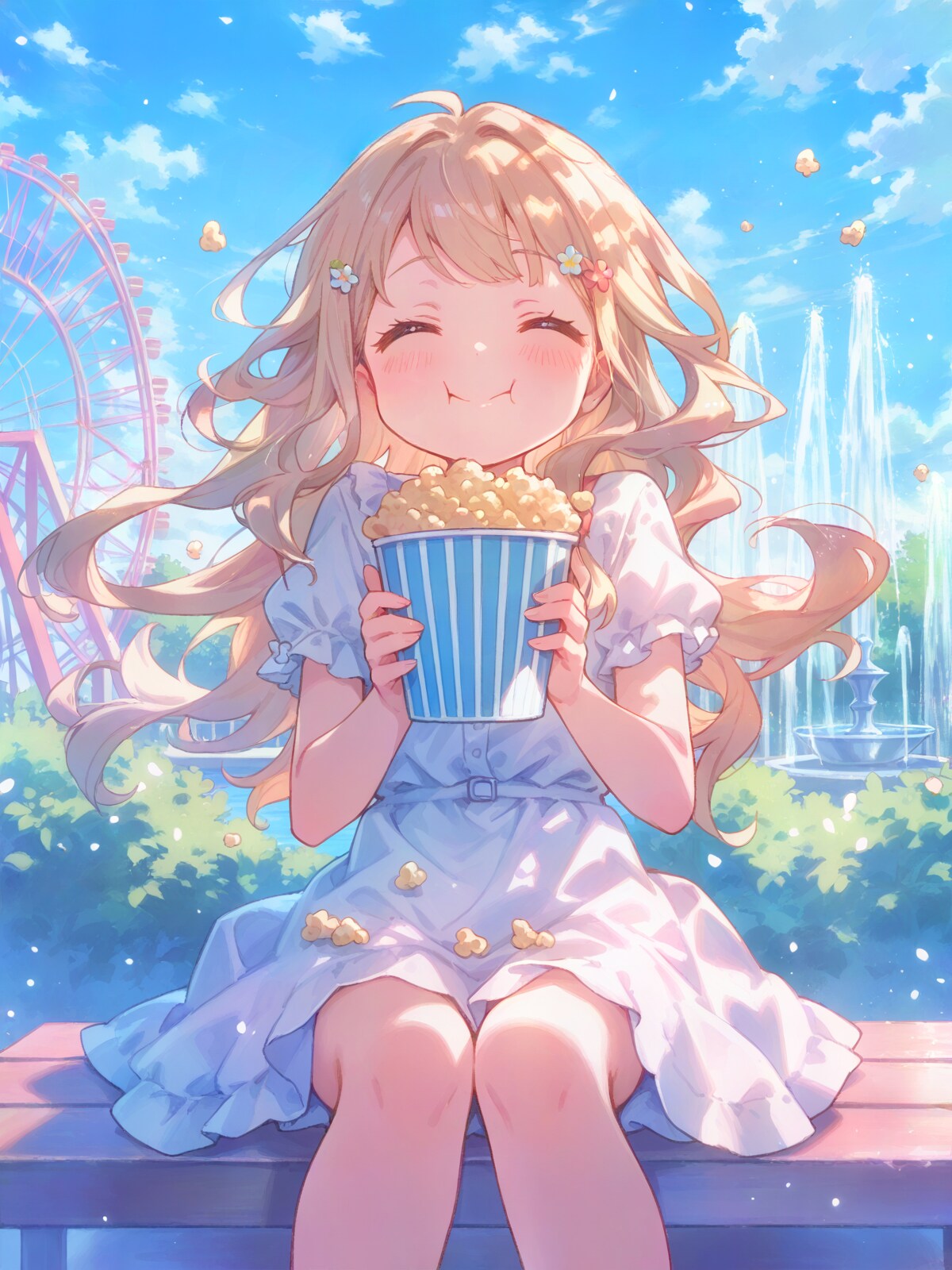 テーマパークのキャラメルポップコーン