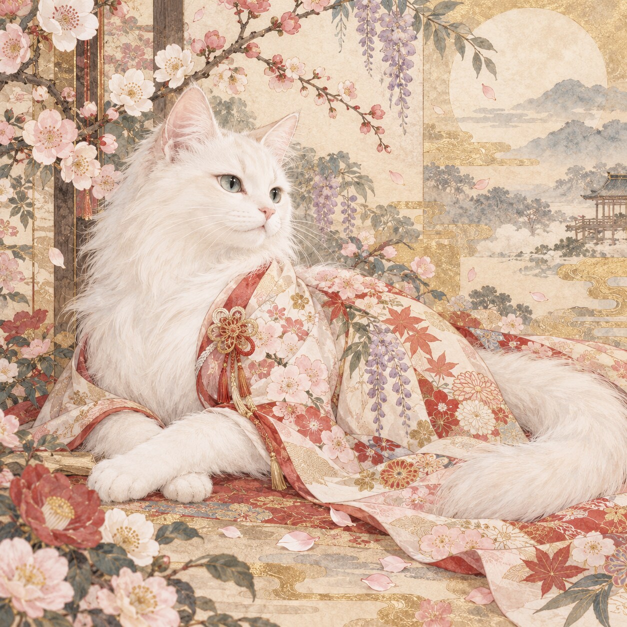 花を纏う猫 | の人気AIイラスト・グラビア