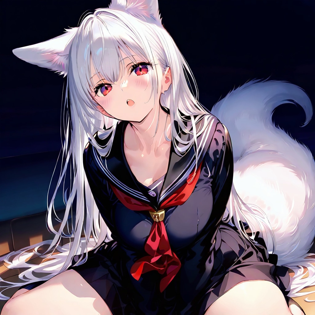 耳も尻尾もふわふわな狐さん♪