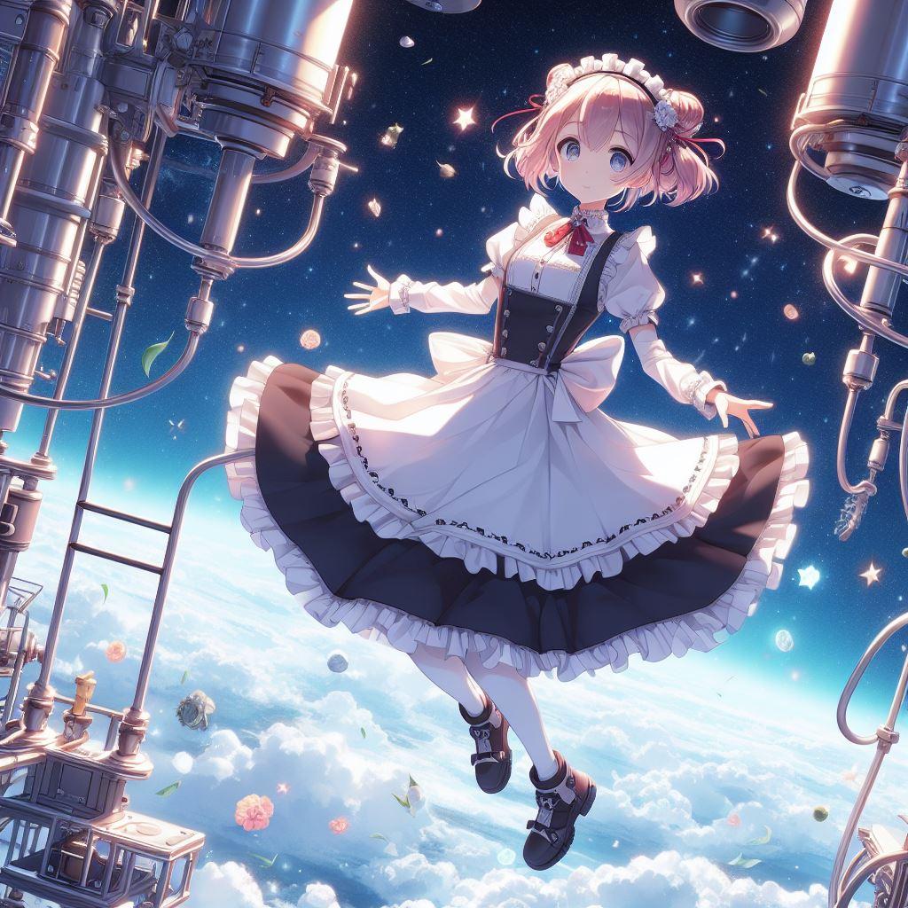 船外活動のメイドさん