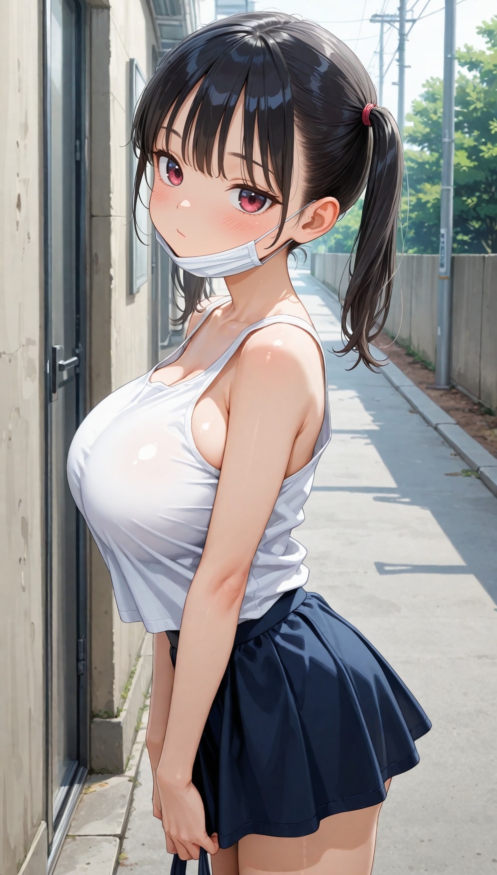 白のタンクトップ