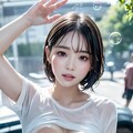 オッパイで洗車中の れなちゃん 9枚目