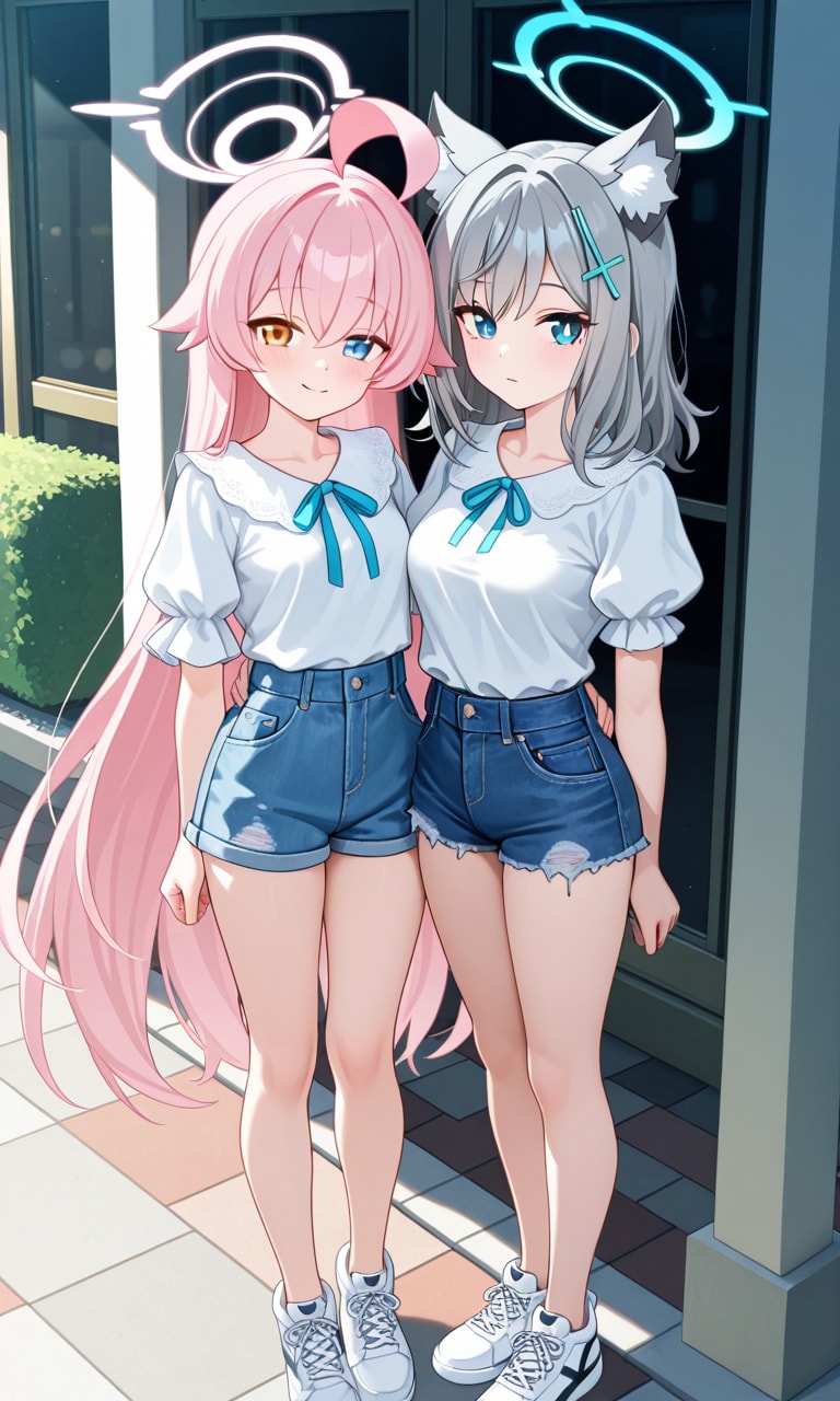 ホシノとシロコ　夏私服6 | の人気AIイラスト・グラビア