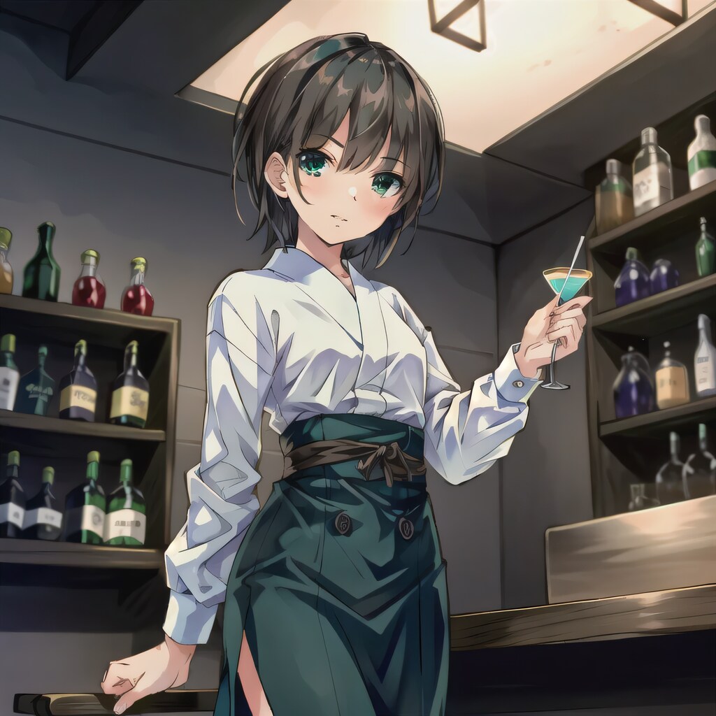 茶髪ボブで酒場の少女４