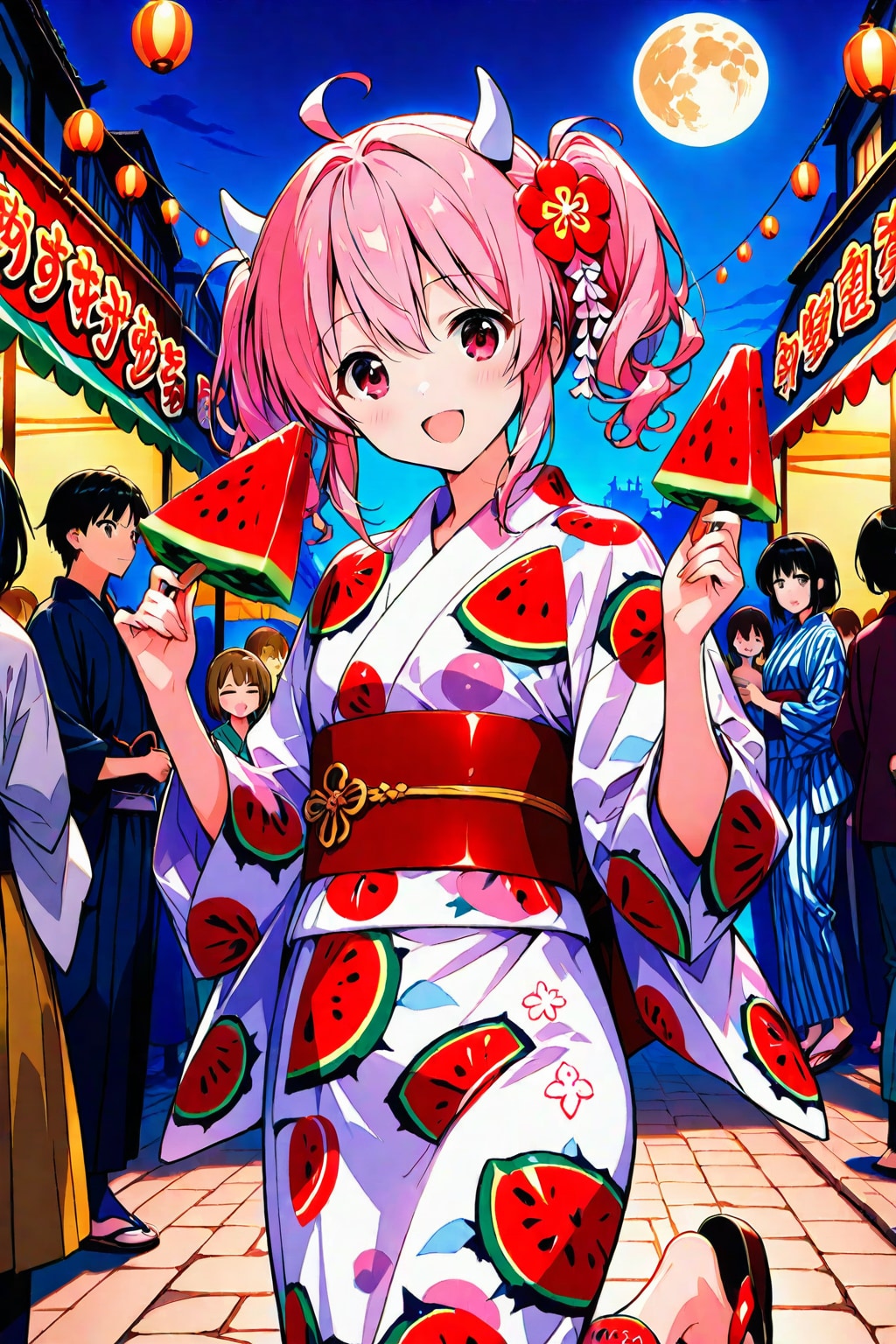 屋台で働く少女