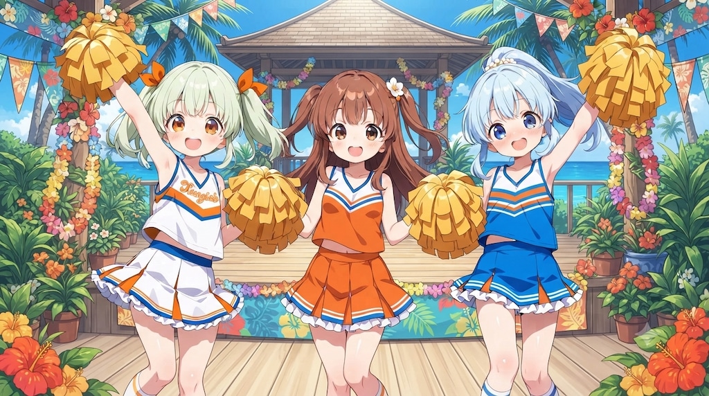 フレフレ〜🤎💚💙