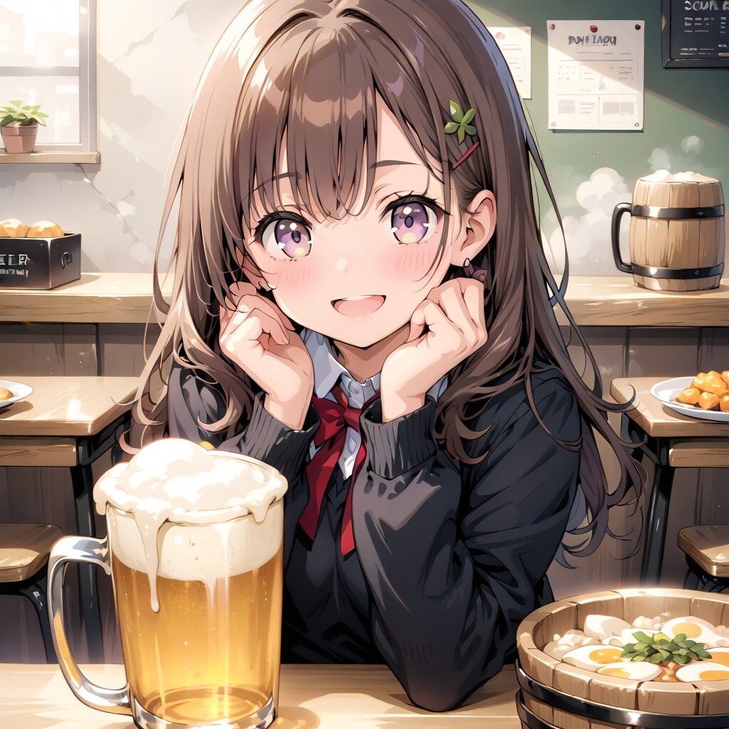 ビールジョッキでちちぷ～い‼ | の人気AIイラスト・グラビア