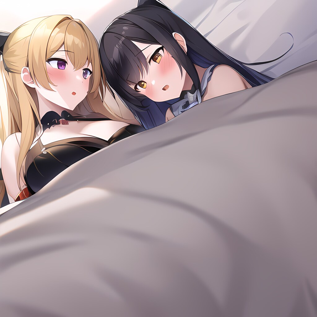 布団の中イチャイチャ（百合）