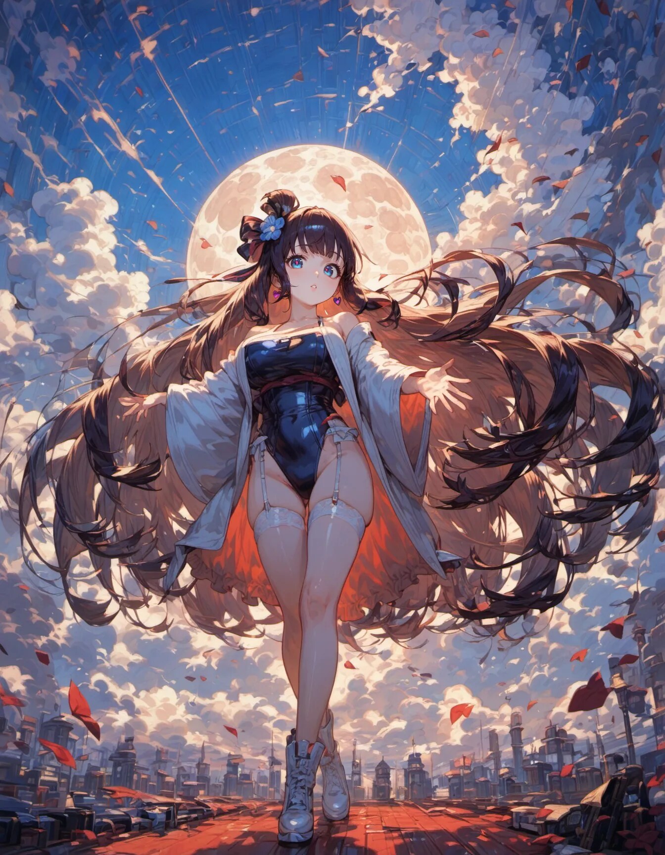 She Walks Beneath a Borrowed Moon