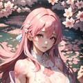桜テーマのボディペイント美少女 2枚目