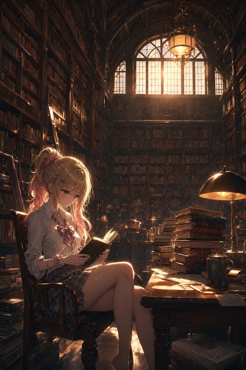 静寂の図書館に