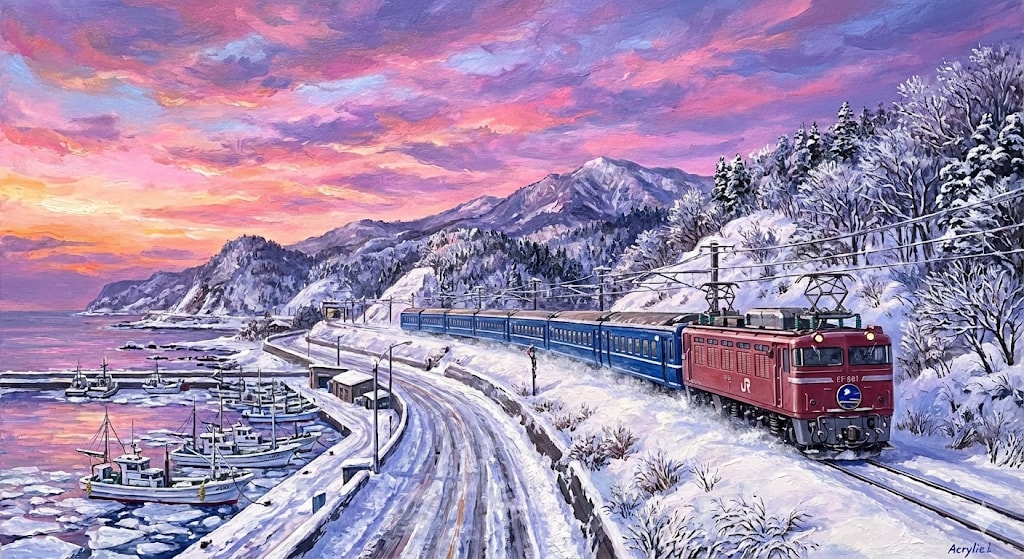 日本海沿いを行く日本海