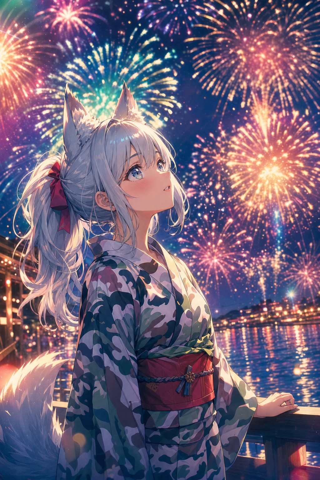 夜空に咲く大輪の花🏮👘🐺🎆🎇