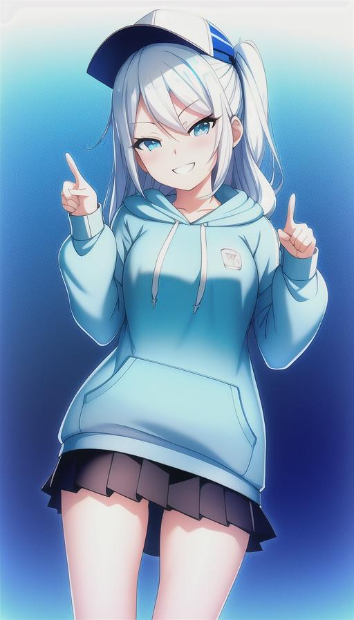 パーカーとスポーツキャップの女の子 | の人気AIイラスト・グラビア