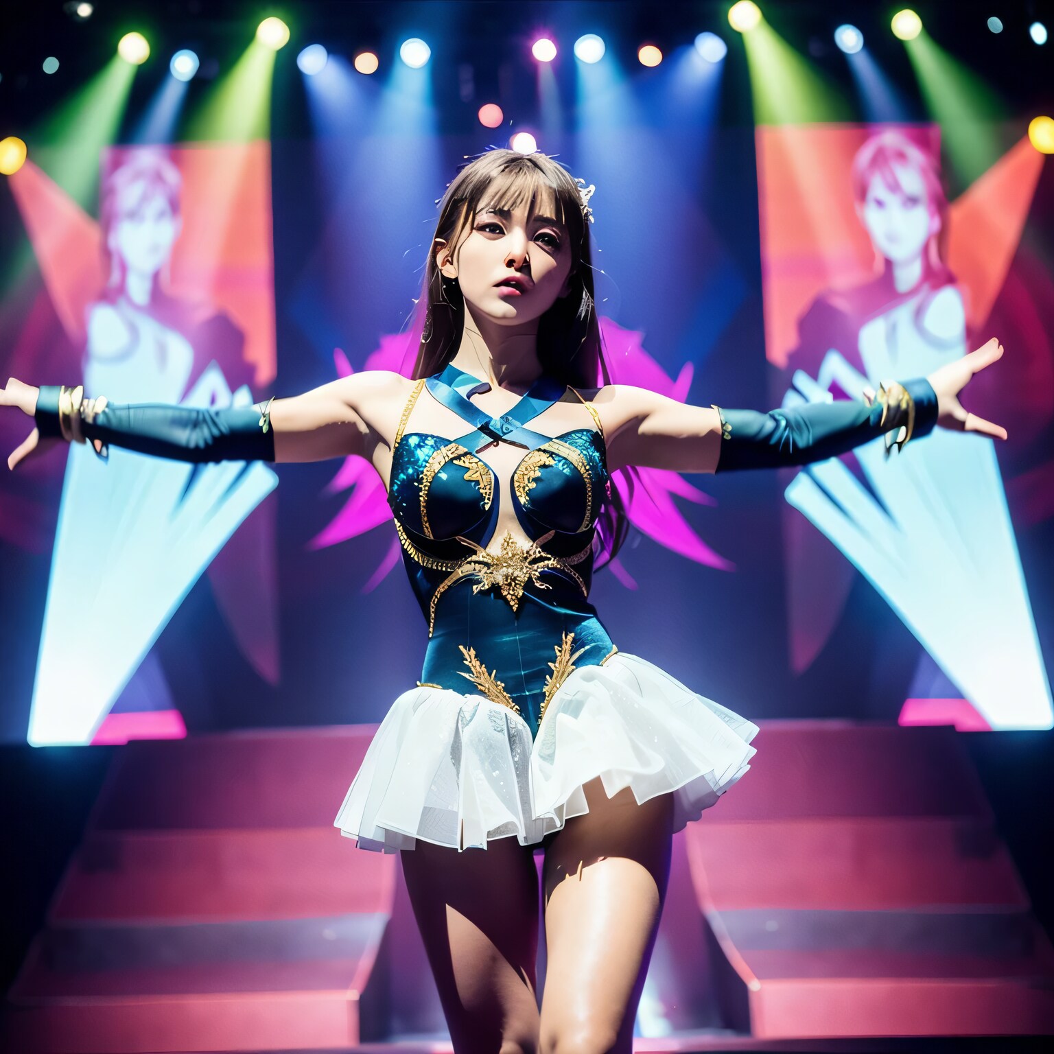 黒髪ロングで演劇の美女４０ | の人気AIイラスト・グラビア