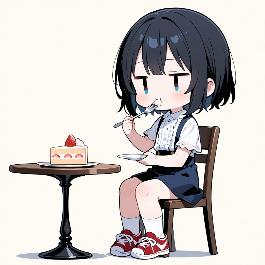 生クリームのケーキを食べる | の人気AIイラスト・グラビア