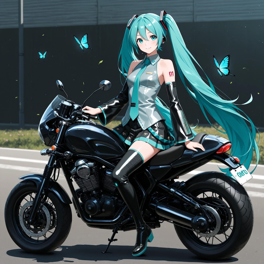 初音ミクとバイク