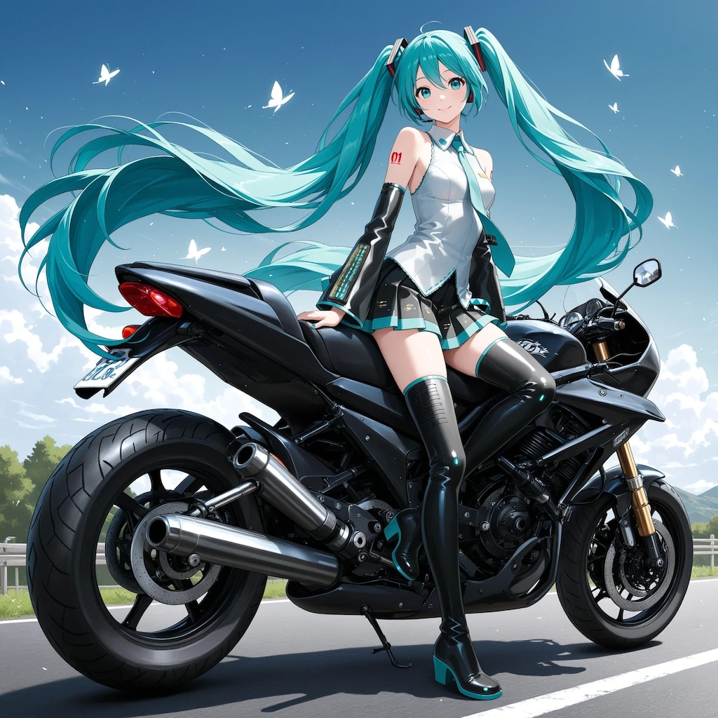 初音ミクとバイク