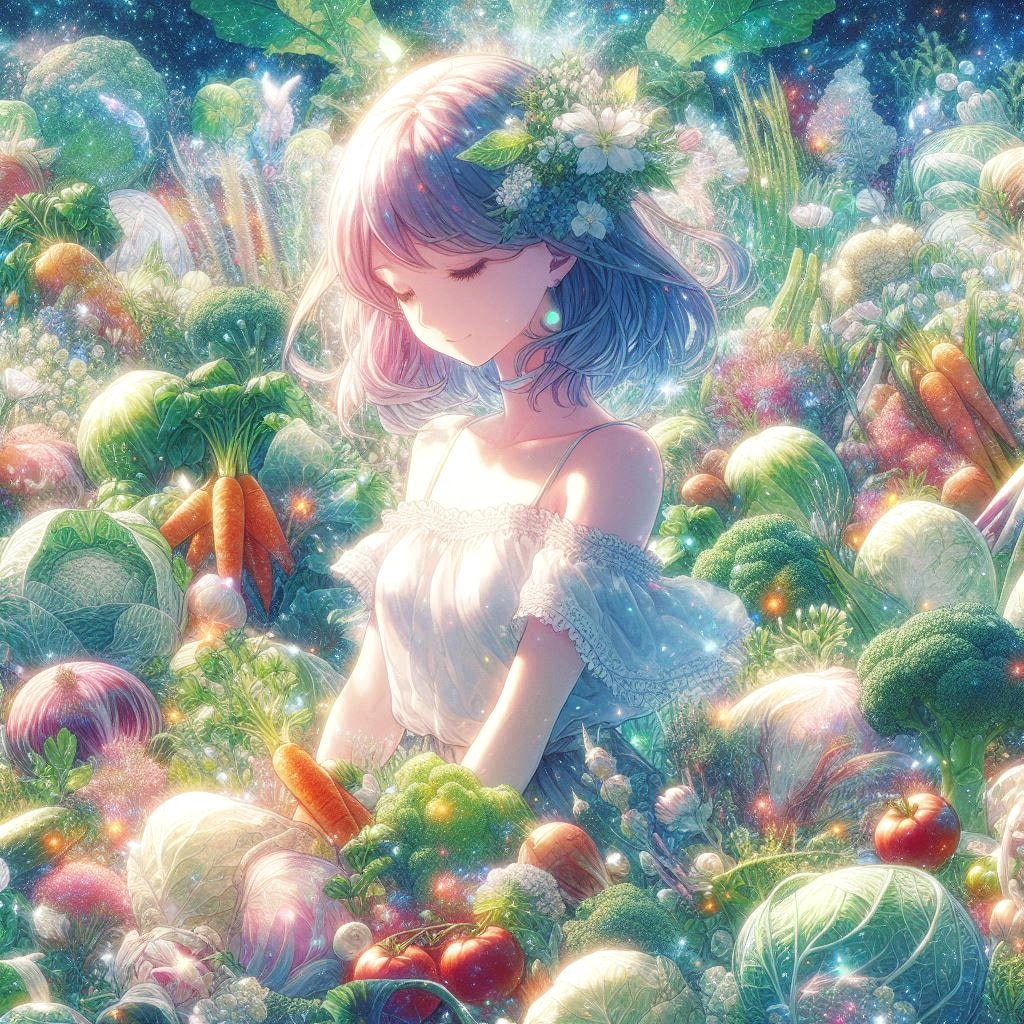 新鮮野菜にかこまれて。